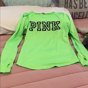 Victoria secret pink lime green long sleeve